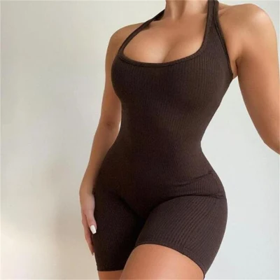 Mujer adulta Body Tops y pantalón Mameluco corto Mono